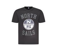 North Sails Black Cotton Men T-Shirt - 3XL