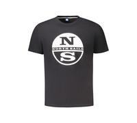 North Sails Black Cotton Men T-Shirt - S
