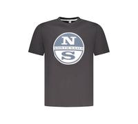 North Sails Black Cotton Men T-Shirt - XXL