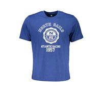 North Sails - Blu Cotone Stampa Logo T-Shirt - - Tops - Uomo - Blu - 2XL