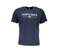 North Sails - Blu Cotone Stampa Logo T-Shirt - - Tops - Uomo - Blu - M