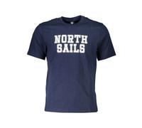 North Sails - Blu Cotone Stampa Logo T-Shirt - - Tops - Uomo - Blu - M