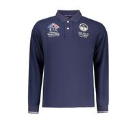 North Sails Blue Cotton Men Polo Shirt - M