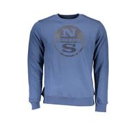 North Sails Blue Cotton Men Sweater - 3XL