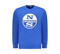 North Sails Blue Cotton Men Sweatshirt - 3XL