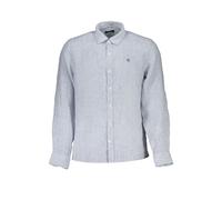 North Sails Blue Linen Men Shirt - L