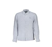 North Sails, ,Shirts ,Uomo ,Blu ,S Camicia a Righe Blu, Colletto Francese, Ricamo