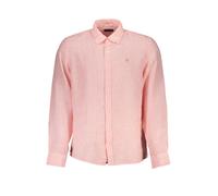 North Sails, ,Shirts ,Uomo ,Rosa ,M Camicia Rosa a Righe in Lino con Colletto Francese