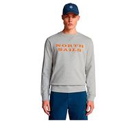 North Sails Crewneck Sweatshirt W/Graphic Maglia di Tuta, Grey Melange, Medium Uomo