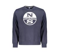 North Sails - Felpa in Cotone Blu con Stampa Logo - - Sweatshirts & Hoodies - Uomo - Blu - 2XL