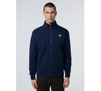 North Sails Felpa Basic Full Zip Uomo in Cotone con Logo Blu XS
