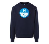 North Sails Felpa manica lunga girocollo CREWNECK SWEATSHIRT Big Logo 691222 Blu