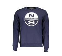 North Sails - Maglione blu stampato con scollo rotondo - - Sweatshirts & Hoodies - Uomo - Blu - L