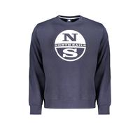 North Sails, ,Sweatshirts & Hoodies ,Uomo ,Blu ,S Felpa in Cotone Blu con Stampa Logo