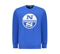 North Sails, ,Sweatshirts & Hoodies ,Uomo ,Blu ,L Maglione in Cotone Blu con Girocollo e Orli a Costine