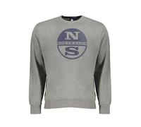 North Sails, ,Sweatshirts & Hoodies ,Uomo ,Grigio ,M Felpa in Cotone Grigio con Logo Stampato