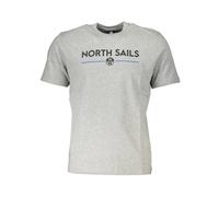 North Sails - Magliette in Cotone Grigio con Stampa Logo - - Tops - Uomo - Grigio - S