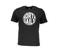 North Sails - Magliette Nera in Cotone con Logo Stampato - - Tops - Uomo - Nero - 3XL