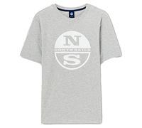 North Sails T-shirt Uomo in cotone grigio manica corta con stampa XXL