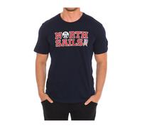 North Sails - T-shirt a Maniche Corte con Collo a Costine - - Tops - Uomo - Blu - M