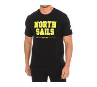 North Sails - T-shirt a Maniche Corte con Collo a Costine - - Tops - Uomo - Nero - M