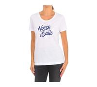 North Sails - T-shirt a Maniche Corte con Scollo a Costine - - Tops - Donna - Bianco - M