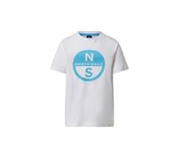 NORTH SAILS T-Shirt Bambino in Jersey di Cotone Bio con Maxi Logo Frontale