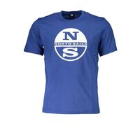 North Sails - T-shirt blu con stampa in cotone - - Tops - Uomo - Blu - L