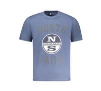North Sails - T-shirt Blu in Cotone con Stampa Dinamica - - Tops - Uomo - Blu - L