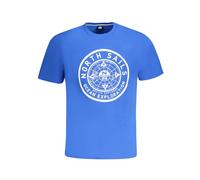 North Sails - T-shirt in Cotone Blu con Stampa Nautica - - Tops - Uomo - Blu - 3XL
