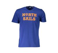 North Sails - T-shirt in cotone blu con stampa - - Tops - Uomo - Blu - L