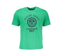 North Sails - T-shirt in cotone verde con stampa logo - - Tops - Uomo - Verde - 2XL