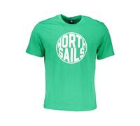 North Sails - T-shirt in cotone verde con stampa logo - - Tops - Uomo - Verde - 2XL