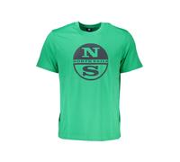 North Sails - T-shirt in cotone verde con stampa logo - - Tops - Uomo - Verde - XL