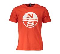 North Sails - T-shirt rossa a maniche corte con stampa logo - - Tops - Uomo - Rosso - 2XL
