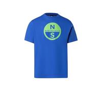 NORTH SAILS T-Shirt Uomo Manica Corta con Maxi Logo in Cotone Organico (IT, Testo, L, Regular, Regular, Beacoup Blue)