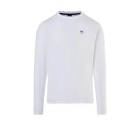 North Sails T-Shirt Girocollo Cotone Manica Lunga con Logo Bianca P24