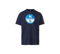 NORTH SAILS T-Shirt Uomo Maglietta Girocollo Manica Corta Cotone con Stampa Articolo 692972 Basic t Shirt Short Sleeve, 0802 Navy Blue, IT L - EU M - USA M