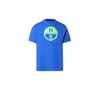 NORTH SAILS T-Shirt Uomo Manica Corta con Maxi Logo in Cotone Organico (IT, Testo, S, Regular, Regular, Beacoup Blue)