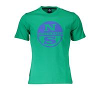 North Sails - T-shirt verde a maniche corte con stampa logo - - Tops - Uomo - Verde - XL