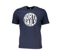 North Sails, ,Tops ,Uomo ,Blu ,S Blu Cotone Stampa Logo T-Shirt