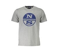 North Sails, ,Tops ,Uomo ,Grigio ,2XL Stampa Iconica Magliette Cotone Grigia
