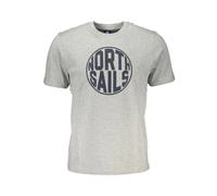 North Sails, ,Tops ,Uomo ,Grigio ,L T-shirt in cotone grigio con stampa logo
