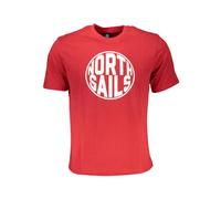 North Sails, ,Tops ,Uomo ,Rosso ,S T-shirt in Cotone Rosso con Stampa Logo