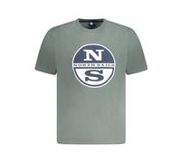 North Sails, ,Tops ,Uomo ,Verde ,2XL T-shirt uomo in cotone verde con stampa accattivante