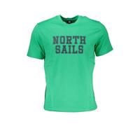 North Sails, ,Tops ,Uomo ,Verde ,S T-shirt in cotone verde con stampa logo