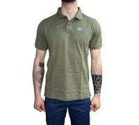 NORTH SAILS Uomo Polo in Piquet di Cotone con Maniche Corte - vestibilità Regular (L, Deep Green)