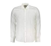 North Sails White Linen Men Shirt - M