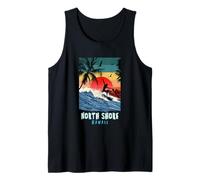 North Shore Hawaii Beach Surf Vintage Retro Palma Canotta