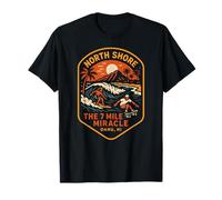 North Shore Surfing The 7 Mile Miracle Vintage Beach Li da Uomo Maglietta